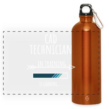 Geschenk Beruf Ausbildung CAD Technician - Panorama Trinkflasche mit Karabiner 750 ml - Orange - Vorne