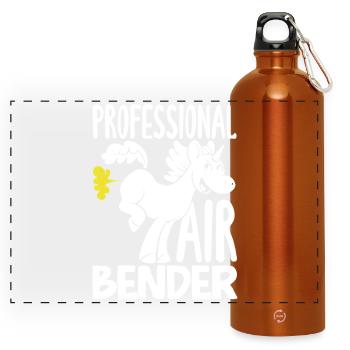 Public Fart Funny Inappropriate - Panoramic Drinks Bottle with Carabiner 750 ml - burnt orange - Front