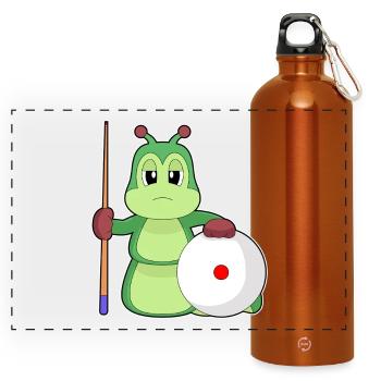 Raupe Billiard Queue - Panorama Trinkflasche mit Karabiner 750 ml - Orange - Vorne