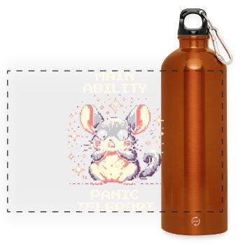 Hauptfähigkeit: Panik-Teleport | Chinchilla - Panorama Trinkflasche mit Karabiner 750 ml - Orange - Vorne