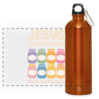 Jésus est ma confiture : foi, espoir, paix, - Gourde panoramique avec mousqueton 750 ml - orange - Devant