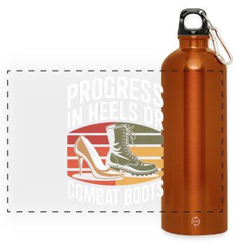 Progrès en talons ou bottes de combat Égalité des femmes - Gourde panoramique avec mousqueton 750 ml - orange - Devant