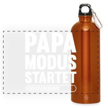 Bientôt papa, le mode papa démarre Drôle - Gourde panoramique avec mousqueton 750 ml - orange - Devant