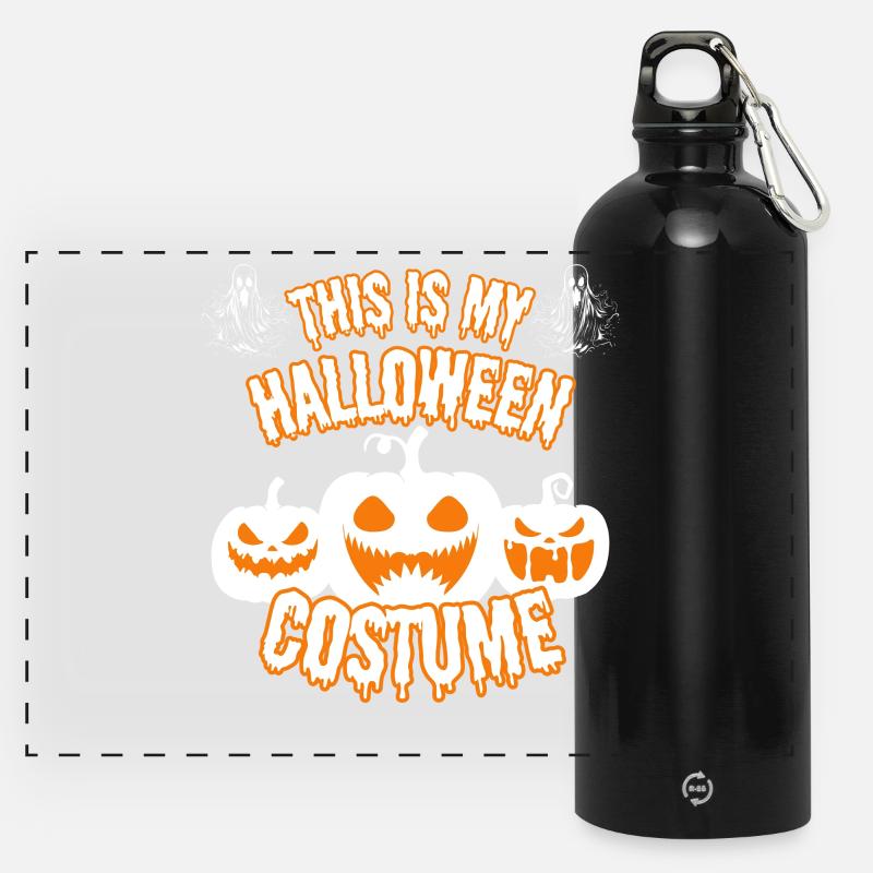 Scary Halloween Costume - Panoramic Drinks Bottle with Carabiner 750 ml - black