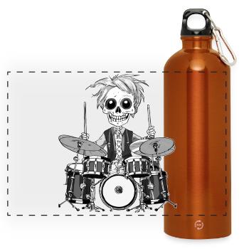 TAMBOURS SQUELETTES - Gourde panoramique avec mousqueton 750 ml - orange - Devant