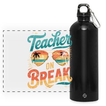  Lehrer Am Strandurlaub Entspannen Sonnenbrille - Panorama Trinkflasche mit Karabiner 750 ml - Schwarz - Vorne