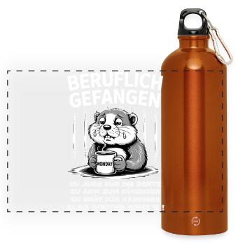 Office & Job Colleagues Workers Fun Work - Panoramic Drinks Bottle with Carabiner 750 ml - burnt orange - Front