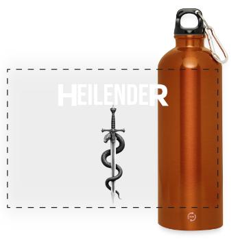 Heilender für den humorvollen Arzt oder Mediziner - Panorama Trinkflasche mit Karabiner 750 ml - Orange - Vorne