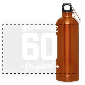 60 Birthday - Panoramic Drinks Bottle with Carabiner 750 ml - burnt orange - Front