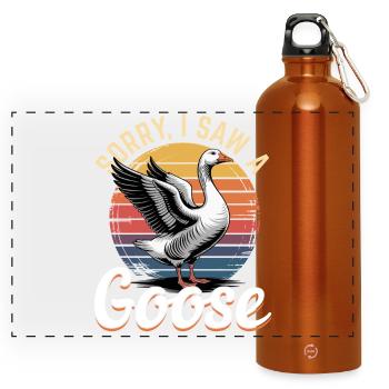 Drôle d’oiseau oie - Gourde panoramique avec mousqueton 750 ml - orange - Devant