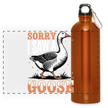 Drôle d’oiseau oie - Gourde panoramique avec mousqueton 750 ml - orange - Devant