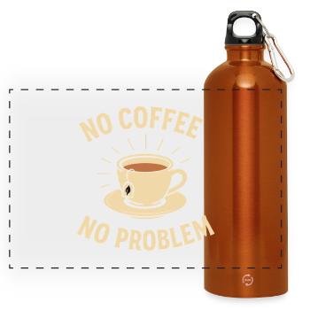 Pas de café, pas de problème – du thé au lieu d’une chemise de café - Gourde panoramique avec mousqueton 750 ml - orange - Devant