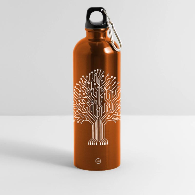 Binary Tree Joke Electrical Engineer Geek Humor Panoramic Drinks Bottle with Carabiner 750 ml