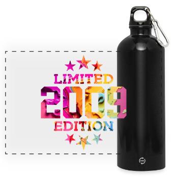 LIMITED EDITION 2009 17. GEBURTSTAG - Panorama Trinkflasche mit Karabiner 750 ml - Schwarz - Vorne