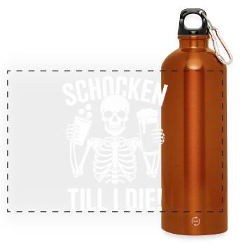 Schocken Till I Die! Schock Aus Sklett Schock out! - Panorama Trinkflasche mit Karabiner 750 ml - Orange - Vorne