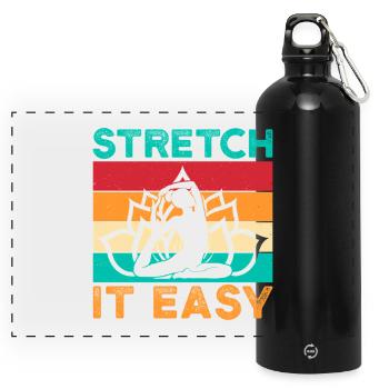 Yoga Stretch It Easy Yoga drôle - Gourde panoramique avec mousqueton 750 ml - noir - Devant