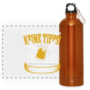 Auto Tuner Tuning Kfz Werkstatt Mechaniker Spruch - Panoramic Drinks Bottle with Carabiner 750 ml - burnt orange - Front
