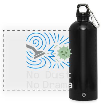 Environnement contrôlé par un technicien en salle blanche - Gourde panoramique avec mousqueton 750 ml - noir - Devant