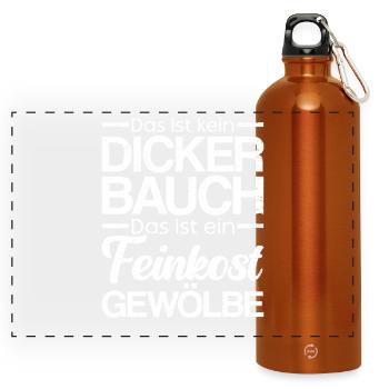 Das Ist Kein Dicker Bauch Das Ist Feinkostgewölbe - Panorama Trinkflasche mit Karabiner 750 ml - Orange - Vorne