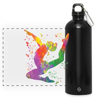 Turner Boden Kunstturnen - Panorama Trinkflasche mit Karabiner 750 ml - Schwarz - Vorne