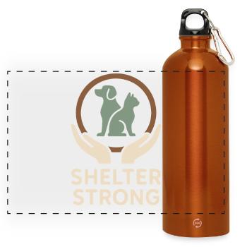 Shelter Employee, Animal Rescue Volunteer - Panoramic Drinks Bottle with Carabiner 750 ml - burnt orange - Front