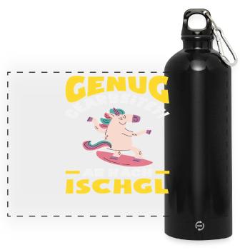 Ischgl Vacances de ski Fun Après-ski Fête des Alpes - Gourde panoramique avec mousqueton 750 ml - noir - Devant