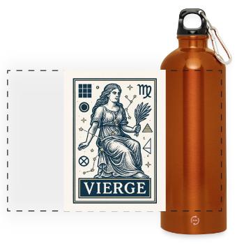 Jungfrau Sternzeichen - Astrologie - Panorama Trinkflasche mit Karabiner 750 ml - Orange - Vorne