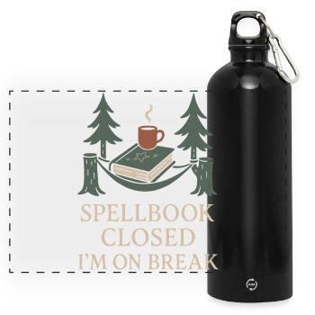 Booktok Fantasy Bookish Humor Geschenk Für - Panorama Trinkflasche mit Karabiner 750 ml - Schwarz - Vorne