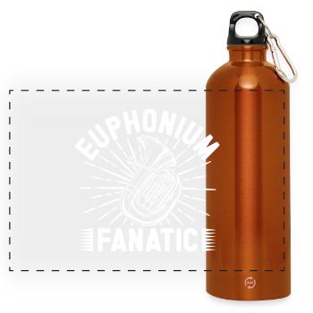 Bariton Player Fanatic Euphonium - Panorama Trinkflasche mit Karabiner 750 ml - Orange - Vorne