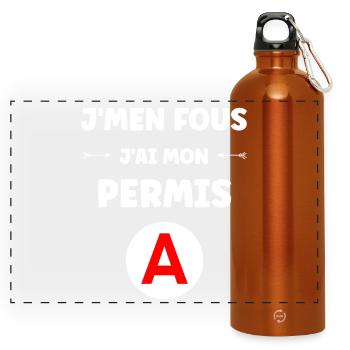 Humour permis de conduire - Gourde panoramique avec mousqueton 750 ml - orange - Devant