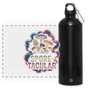 Champignon Spore-tacular Drôle Mycologie - Gourde panoramique avec mousqueton 750 ml - noir - Devant