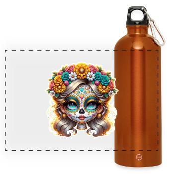 La Catrina - Panorama Trinkflasche mit Karabiner 750 ml - Orange - Vorne