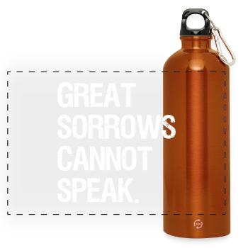 great sorrows cannot speak - Panorama Trinkflasche mit Karabiner 750 ml - Orange - Vorne