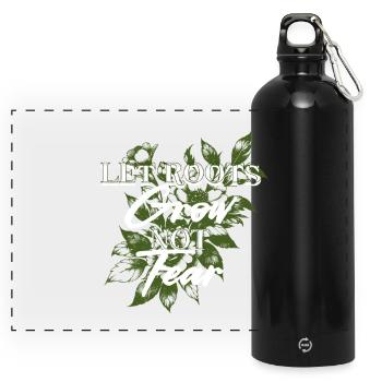 Humanité Égalité Laisser pousser les racines - Gourde panoramique avec mousqueton 750 ml - noir - Devant