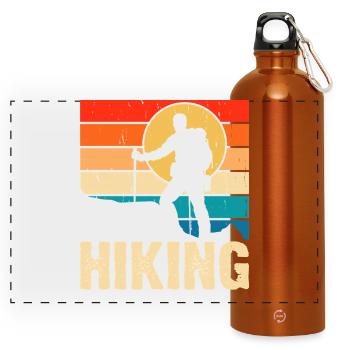 Hiking Retro - Panorama Trinkflasche mit Karabiner 750 ml - Orange - Vorne