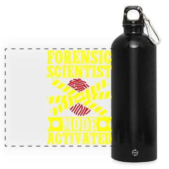 Forensic Science Major Mode Activated Forensics - Panoramic Drinks Bottle with Carabiner 750 ml - black - Front