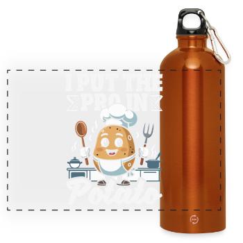 Taters Over Haters Kartoffel - Panorama Trinkflasche mit Karabiner 750 ml - Orange - Vorne
