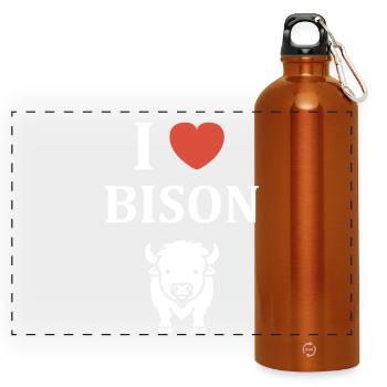 Bison - Panorama Trinkflasche mit Karabiner 750 ml - Orange - Vorne