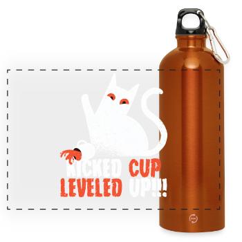 Kaffeeentzug Koffeinfrei Ex-Kaffeetrinker - Panorama Trinkflasche mit Karabiner 750 ml - Orange - Vorne
