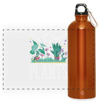 Garden & Plant Lovers Gifts - Panoramic Drinks Bottle with Carabiner 750 ml - burnt orange - Front