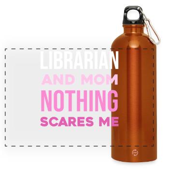 Mère bibliothécaire : Rien ne me choque - Gourde panoramique avec mousqueton 750 ml - orange - Devant