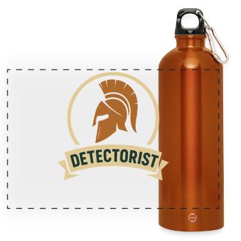 Detectorist Metal Detecting design Treasure Hunter - Panoramic Drinks Bottle with Carabiner 750 ml - burnt orange - Front