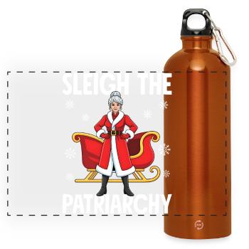 Sleigh The Patriarchy - Panoramic Drinks Bottle with Carabiner 750 ml - burnt orange - Front