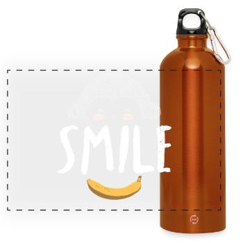 Affenlächeln Monkey Smile - Panoramic Drinks Bottle with Carabiner 750 ml - burnt orange - Front