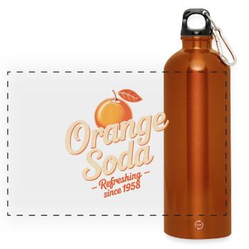 Orange Soda - Panoramic Drinks Bottle with Carabiner 750 ml - burnt orange - Front