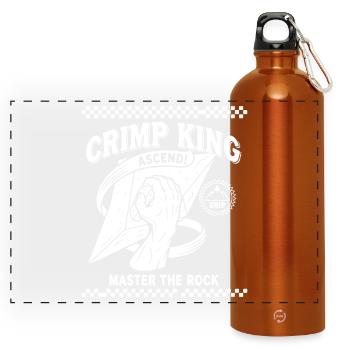 Crimp King Ascend Master The Rock Climb - Panoramic Drinks Bottle with Carabiner 750 ml - burnt orange - Front