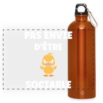 Don't want to be sociable duck - Panoramic Drinks Bottle with Carabiner 750 ml - burnt orange - Front