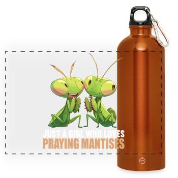 Gottesanbeterinnen Gottesanbeterin - Panorama Trinkflasche mit Karabiner 750 ml - Orange - Vorne