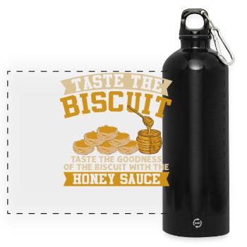 Goûte la sauce biscuit au miel - Gourde panoramique avec mousqueton 750 ml - noir - Devant