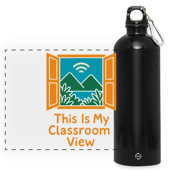 Digital - Panoramic Drinks Bottle with Carabiner 750 ml - black - Front